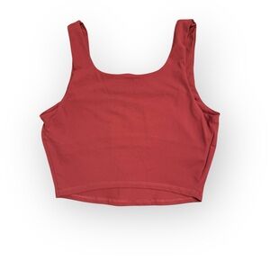 Cropped deep rose Sleeveless Top